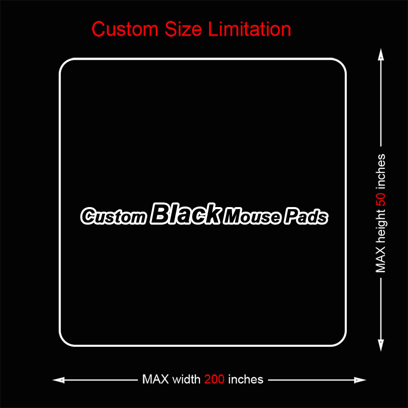 Custom Size Limitation of black mouse pads