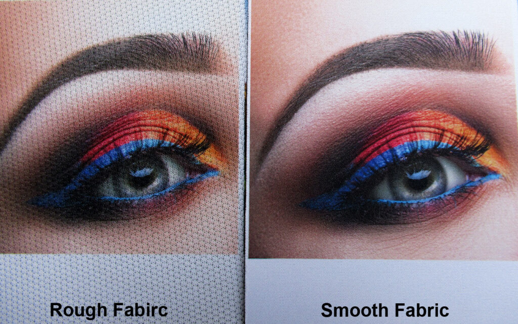 Image printing comparing on smooth fabric and rough surface
