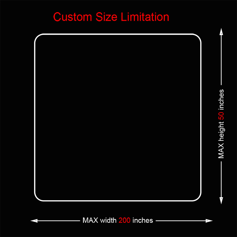 Custom cutting Size Limitation of table mat or deskpad