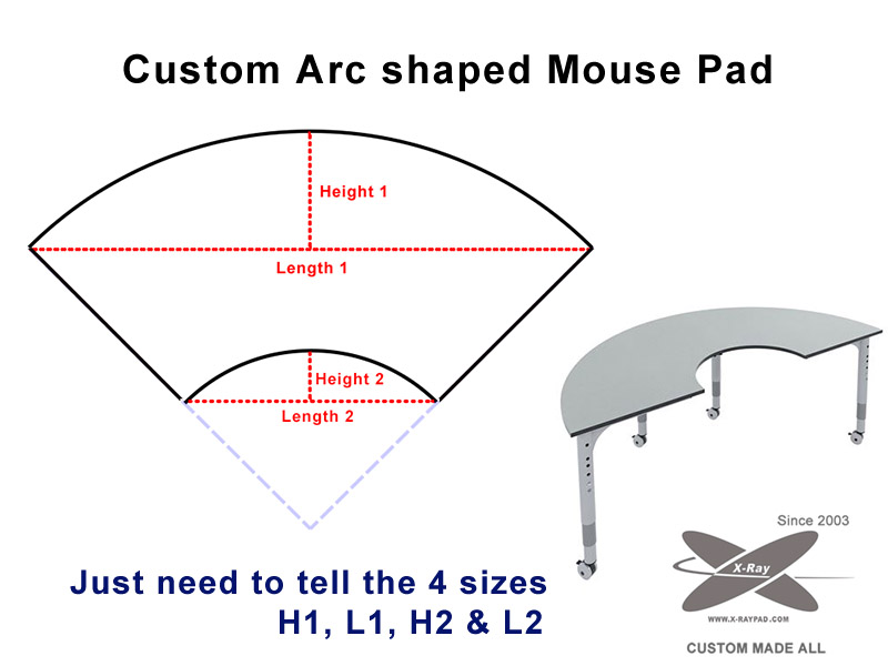 New added Arc shaped custom mouse pad