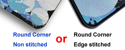 Corner options for custom mouse pad
