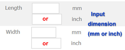 input size for custom mousepad